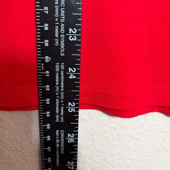 Loft T-Shirt Women's Small Red V-Neck Solid Short Sleeve Casual Shirt Top - Picture 5 of 8